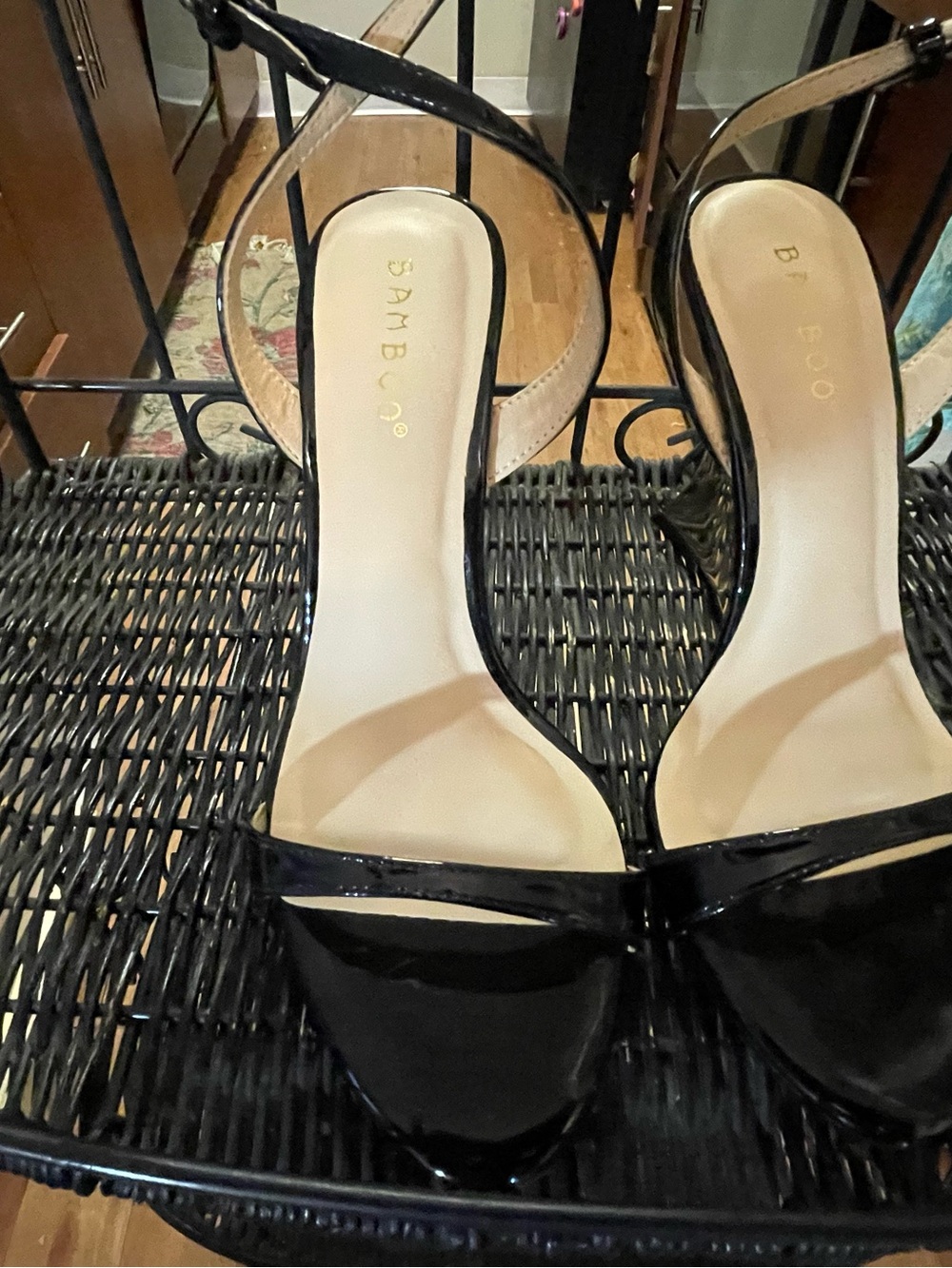 Black Patent Slingback Women's Heels made by Bamboo. Size 7 worn once